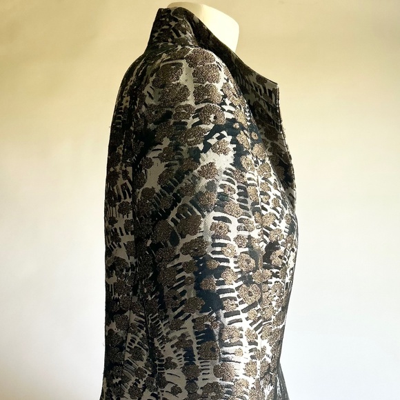 Lafayette Grey Black Cream Polyester Blazer size 14 - Picture 5 of 15